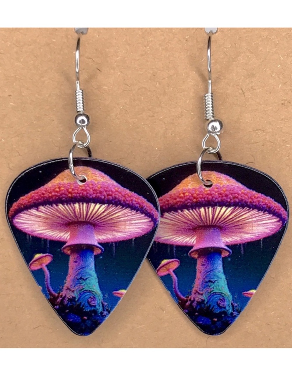 Mystical Mushroom Earrings in Purple and Blue Fashion Jewelry